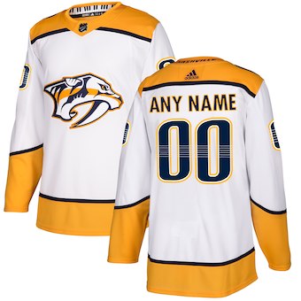 NHL Men adidas Nashville Predators White Away Authentic Customized Jersey